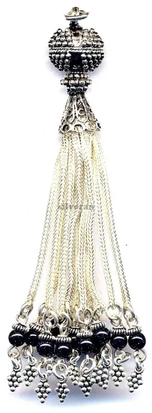 Silver Tassel - Charm Stone 4mm Large