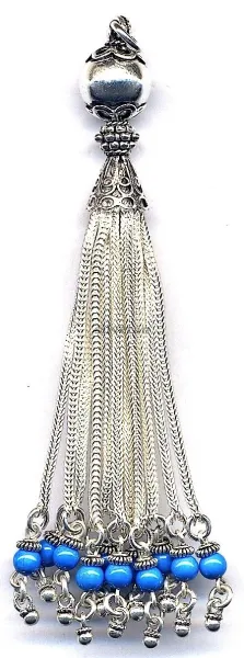 Silver Tassel - Charm Stone 4mm Large