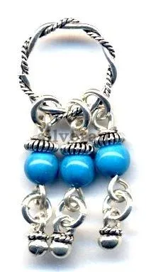 Silver Dangle 4mm Stone