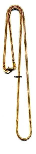 SNKC45TG - Altın Yaldızlı Gümüş Yılan Zincir - Gümüş Zincir - Gold Ver