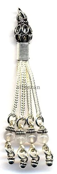Silver Tassel - Charm Stone 4mm Small